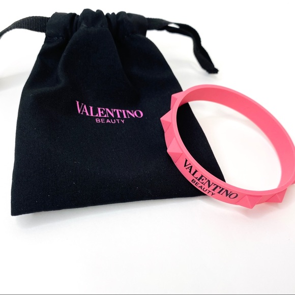 Valentino Pink Silicone Spike Bracelet - Picture 2 of 2